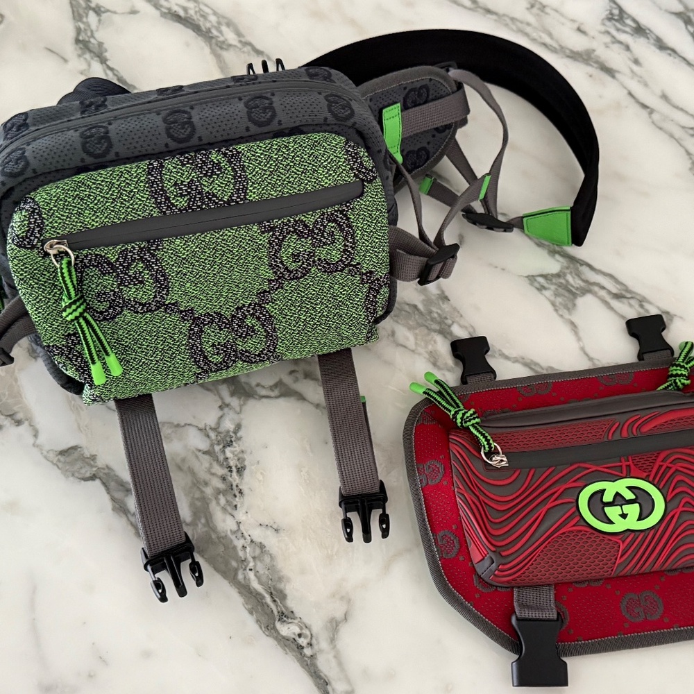 Gucci GG Nylon Backpack 721100 red and green‎ - Picture 13 of 14